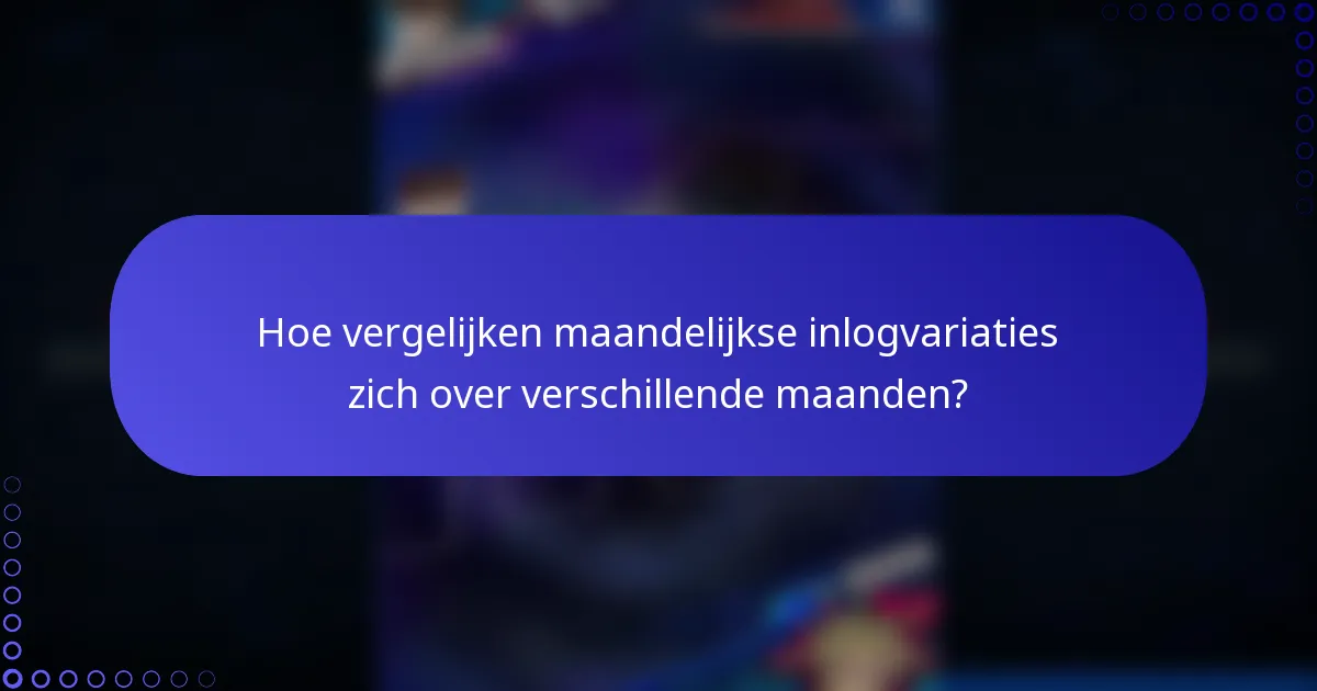 Hoe vergelijken maandelijkse inlogvariaties zich over verschillende maanden?