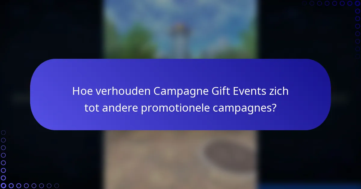 Hoe verhouden Campagne Gift Events zich tot andere promotionele campagnes?